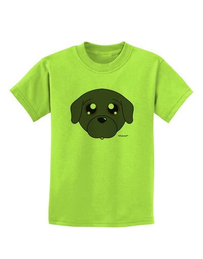 Cute Pug Dog - Black Childrens T-Shirt by TooLoud-Childrens T-Shirt-TooLoud-Lime-Green-X-Small-Davson Sales