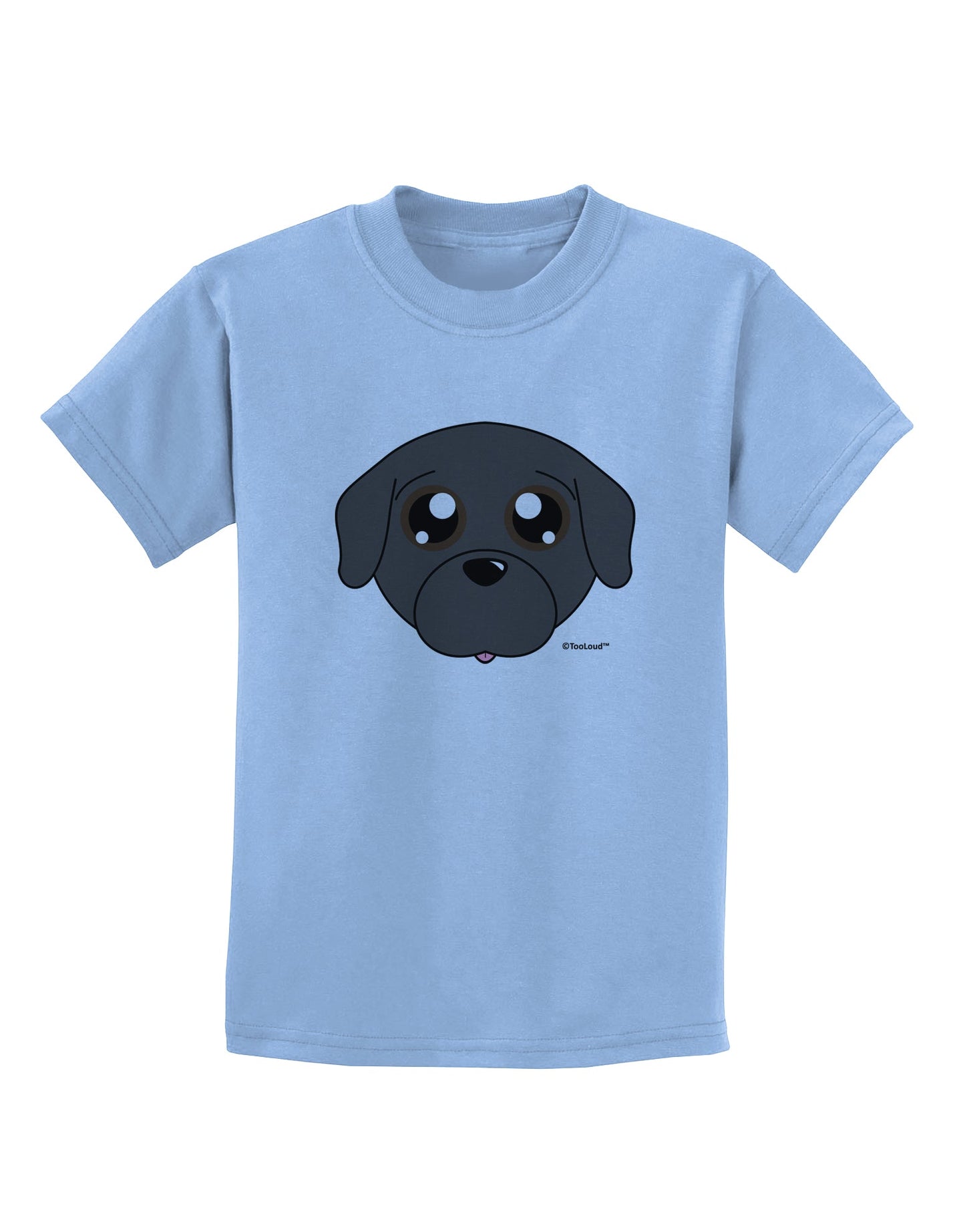 Cute Pug Dog - Black Childrens T-Shirt by TooLoud-Childrens T-Shirt-TooLoud-Light-Blue-X-Small-Davson Sales