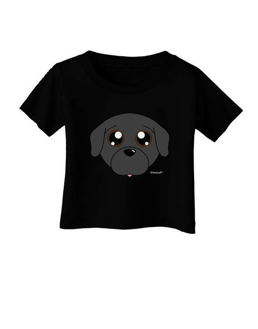 Cute Pug Dog - Black Infant T-Shirt Dark by TooLoud-Infant T-Shirt-TooLoud-Black-06-Months-Davson Sales