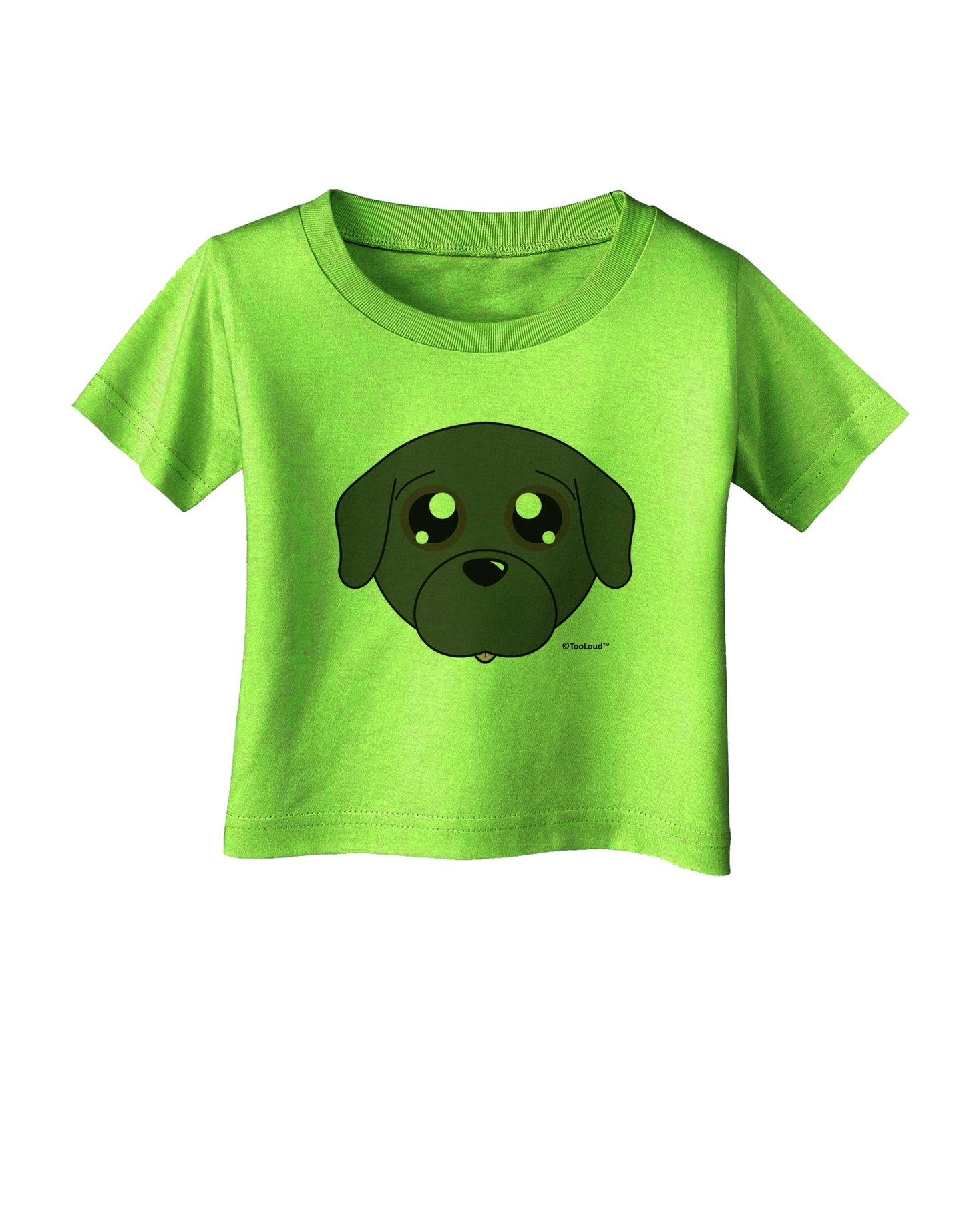 Cute Pug Dog - Black Infant T-Shirt by TooLoud-Infant T-Shirt-TooLoud-Lime-Green-06-Months-Davson Sales
