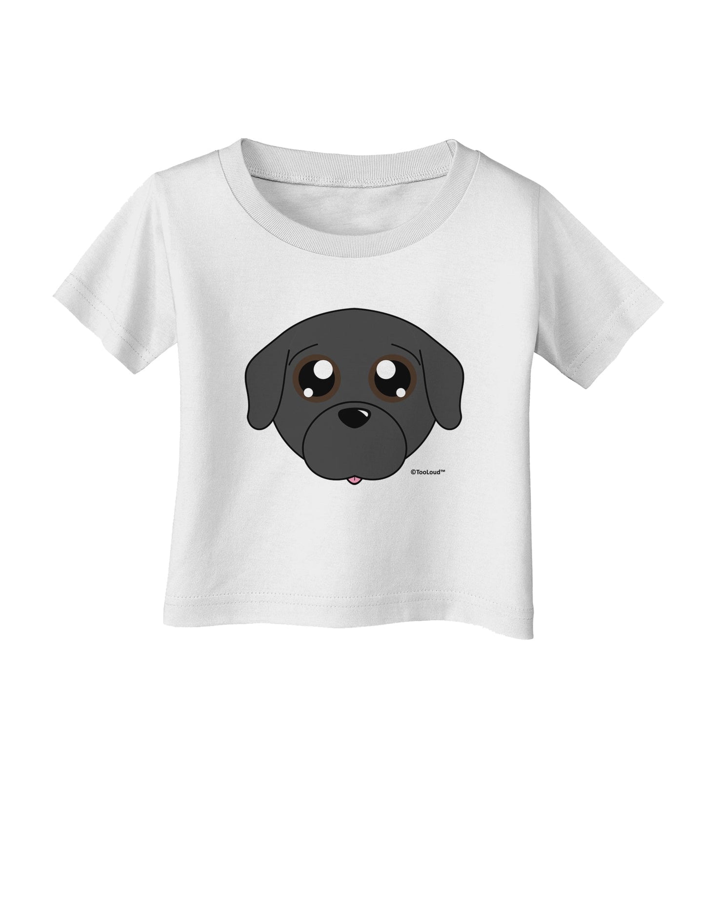 Cute Pug Dog - Black Infant T-Shirt by TooLoud-Infant T-Shirt-TooLoud-White-06-Months-Davson Sales