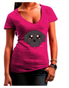 Cute Pug Dog - Black Juniors V-Neck Dark T-Shirt by TooLoud-Womens V-Neck T-Shirts-TooLoud-Hot-Pink-Juniors Fitted Small-Davson Sales