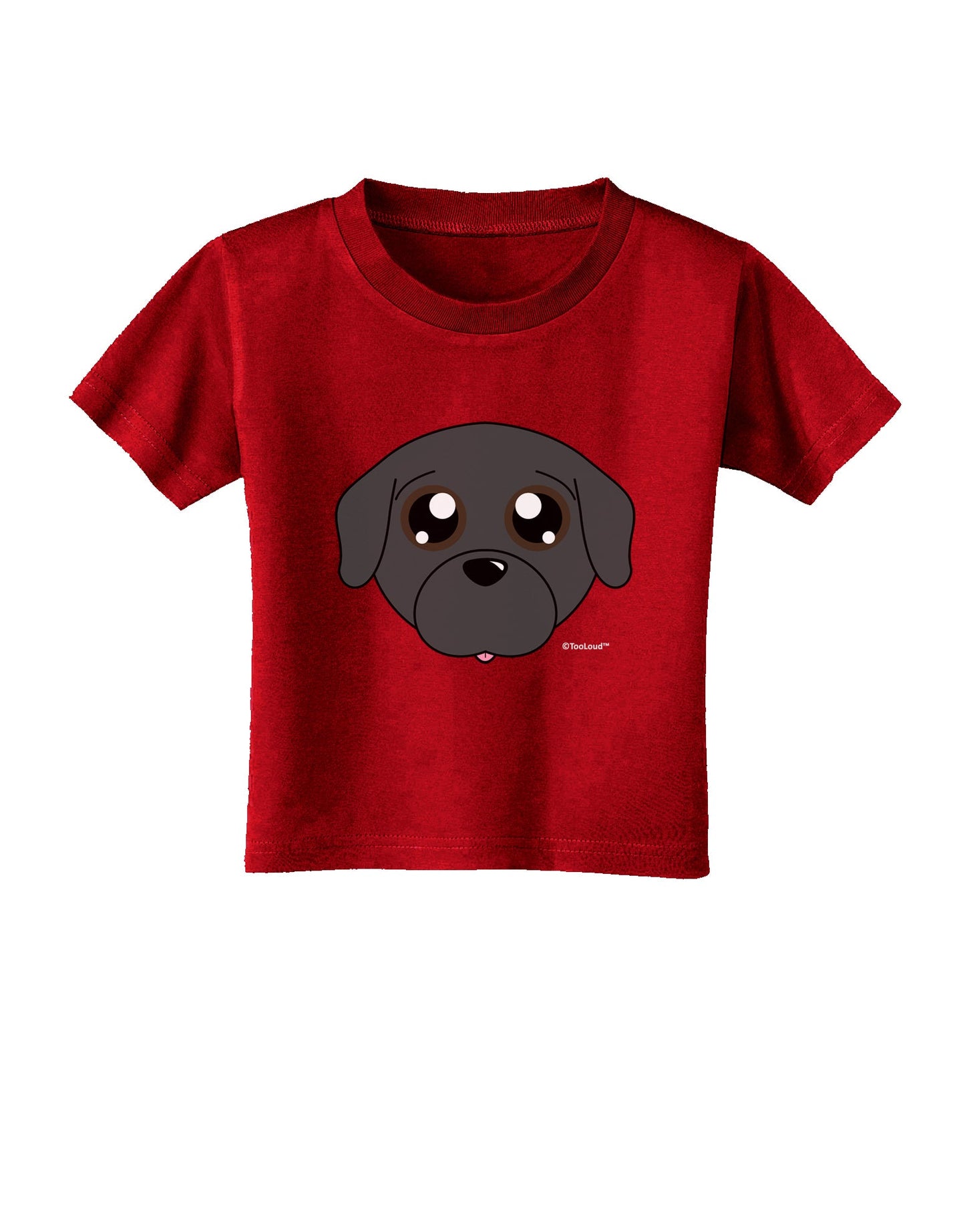 Cute Pug Dog - Black Toddler T-Shirt Dark by TooLoud-Toddler T-Shirt-TooLoud-Red-2T-Davson Sales
