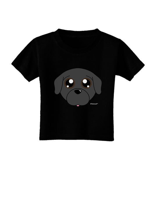 Cute Pug Dog - Black Toddler T-Shirt Dark by TooLoud-Toddler T-Shirt-TooLoud-Black-2T-Davson Sales