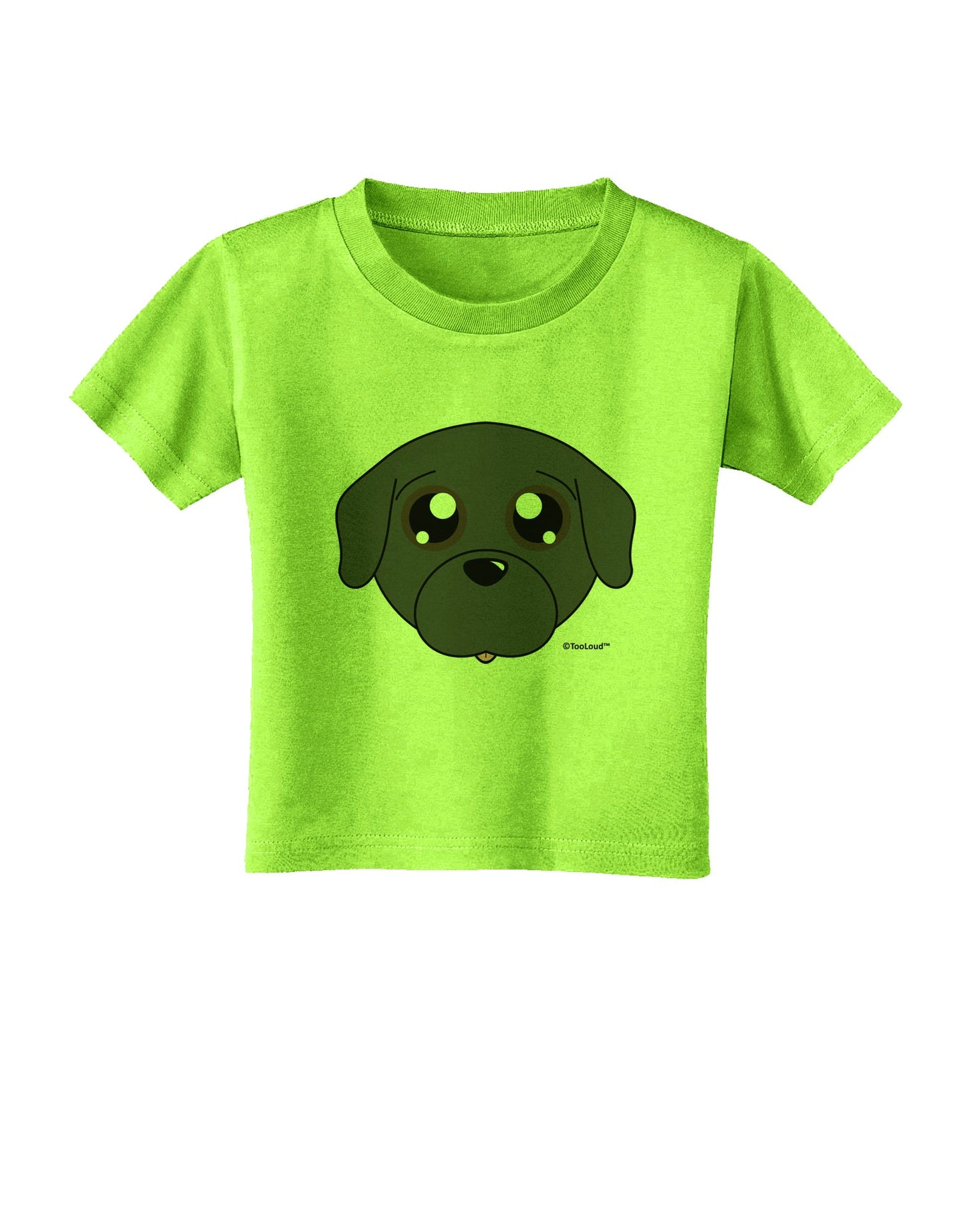 Cute Pug Dog - Black Toddler T-Shirt by TooLoud-Toddler T-Shirt-TooLoud-Lime-Green-2T-Davson Sales
