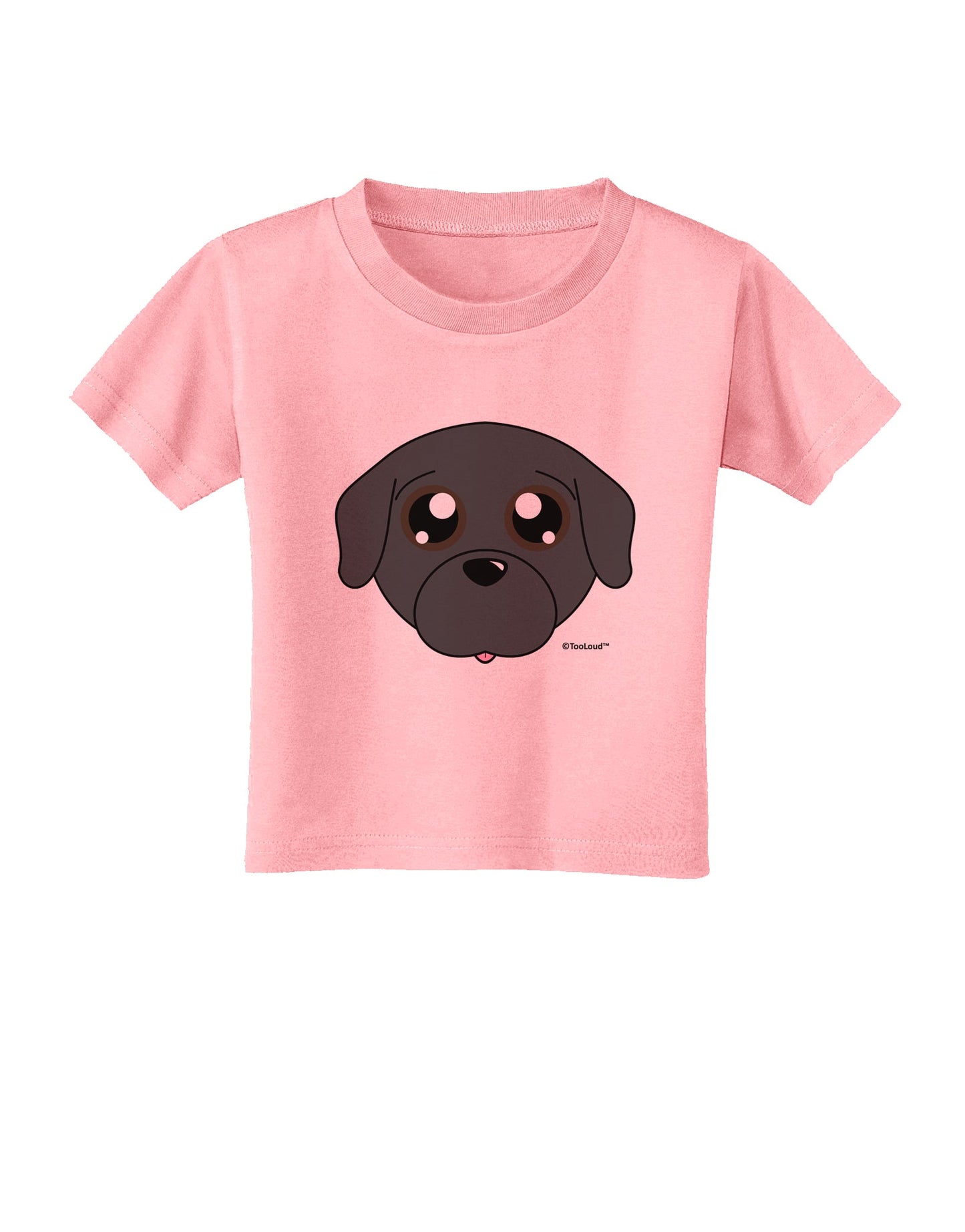 Cute Pug Dog - Black Toddler T-Shirt by TooLoud-Toddler T-Shirt-TooLoud-Candy-Pink-2T-Davson Sales