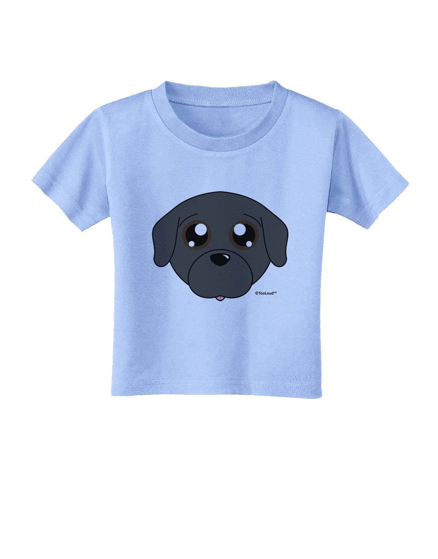 Cute Pug Dog - Black Toddler T-Shirt by TooLoud-Toddler T-Shirt-TooLoud-Aquatic-Blue-2T-Davson Sales