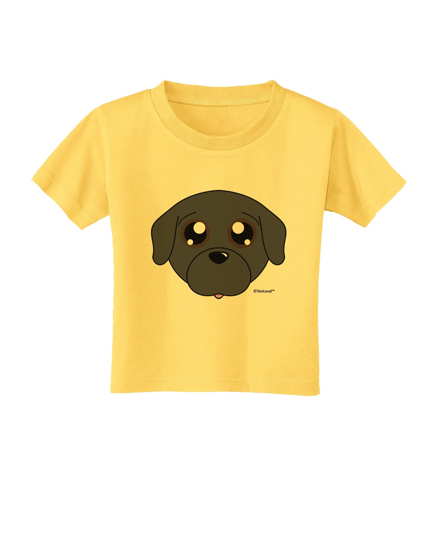 Cute Pug Dog - Black Toddler T-Shirt by TooLoud-Toddler T-Shirt-TooLoud-Yellow-2T-Davson Sales