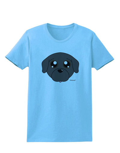 Cute Pug Dog - Black Womens T-Shirt by TooLoud-Womens T-Shirt-TooLoud-Aquatic-Blue-X-Small-Davson Sales