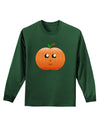 Cute Pumpkin Halloween Adult Long Sleeve Dark T-Shirt-TooLoud-Dark-Green-Small-Davson Sales