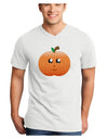 Cute Pumpkin Halloween Adult V-Neck T-shirt-Mens V-Neck T-Shirt-TooLoud-White-Small-Davson Sales