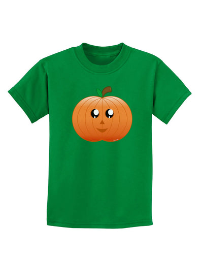 Cute Pumpkin Halloween Childrens Dark T-Shirt-Childrens T-Shirt-TooLoud-Kelly-Green-X-Small-Davson Sales