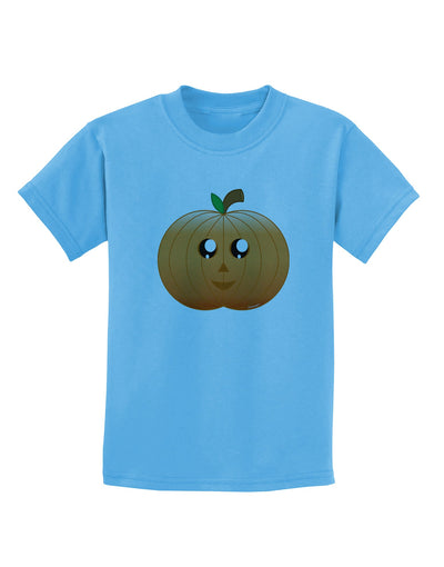 Cute Pumpkin Halloween Childrens T-Shirt-Childrens T-Shirt-TooLoud-Aquatic-Blue-X-Small-Davson Sales