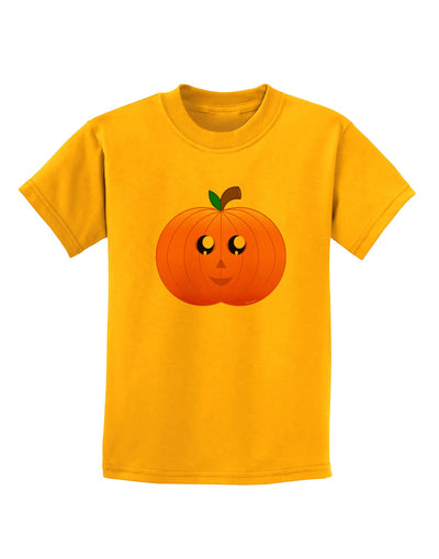 Cute Pumpkin Halloween Childrens T-Shirt-Childrens T-Shirt-TooLoud-Gold-X-Small-Davson Sales