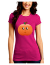 Cute Pumpkin Halloween Juniors Crew Dark T-Shirt-T-Shirts Juniors Tops-TooLoud-Hot-Pink-Juniors Fitted Small-Davson Sales