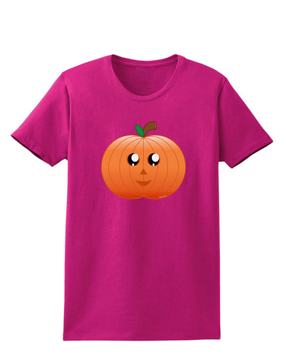 Cute Pumpkin Halloween Womens Dark T-Shirt-TooLoud-Hot-Pink-Small-Davson Sales