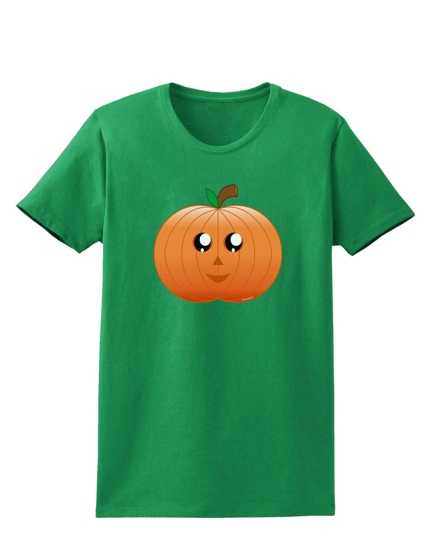 Cute Pumpkin Halloween Womens Dark T-Shirt-TooLoud-Kelly-Green-X-Small-Davson Sales
