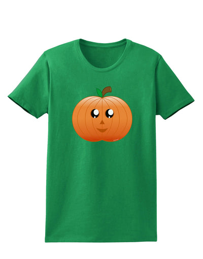 Cute Pumpkin Halloween Womens Dark T-Shirt-TooLoud-Kelly-Green-X-Small-Davson Sales