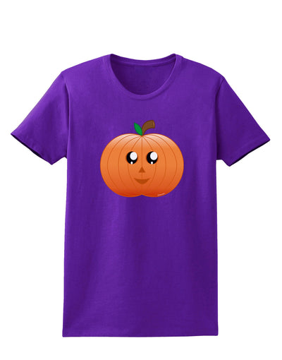 Cute Pumpkin Halloween Womens Dark T-Shirt-TooLoud-Purple-X-Small-Davson Sales