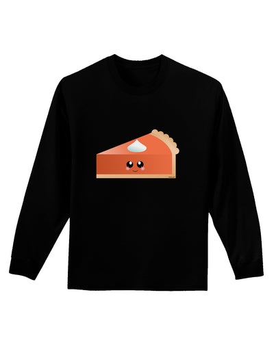 Cute Pumpkin Pie Thanksgiving Adult Long Sleeve Dark T-Shirt-TooLoud-Black-Small-Davson Sales