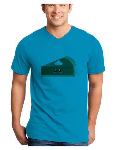 Cute Pumpkin Pie Thanksgiving Adult V-Neck T-shirt-Mens V-Neck T-Shirt-TooLoud-Turquoise-Small-Davson Sales