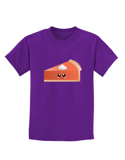 Cute Pumpkin Pie Thanksgiving Childrens Dark T-Shirt-Childrens T-Shirt-TooLoud-Purple-X-Small-Davson Sales