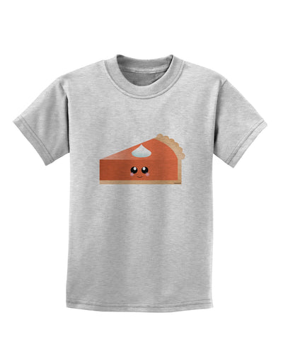 Cute Pumpkin Pie Thanksgiving Childrens T-Shirt-Childrens T-Shirt-TooLoud-AshGray-X-Small-Davson Sales