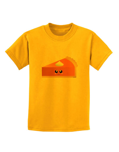 Cute Pumpkin Pie Thanksgiving Childrens T-Shirt-Childrens T-Shirt-TooLoud-Gold-X-Small-Davson Sales