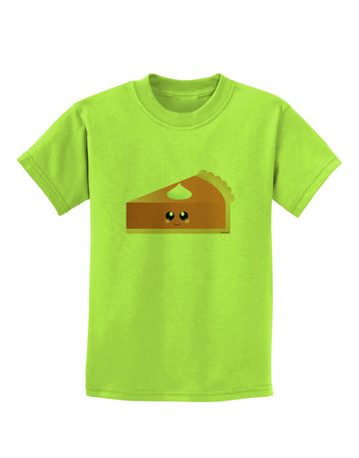 Cute Pumpkin Pie Thanksgiving Childrens T-Shirt-Childrens T-Shirt-TooLoud-Lime-Green-X-Small-Davson Sales