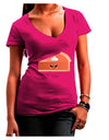 Cute Pumpkin Pie Thanksgiving Juniors V-Neck Dark T-Shirt-Womens V-Neck T-Shirts-TooLoud-Hot-Pink-Small-Davson Sales