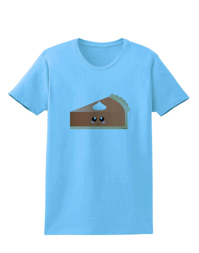 Cute Pumpkin Pie Thanksgiving Womens T-Shirt-Womens T-Shirt-TooLoud-Aquatic-Blue-X-Small-Davson Sales