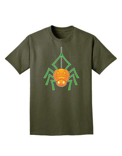 Cute Pumpkin Spider - Halloween Adult Dark T-Shirt-Mens T-Shirt-TooLoud-Military-Green-Small-Davson Sales