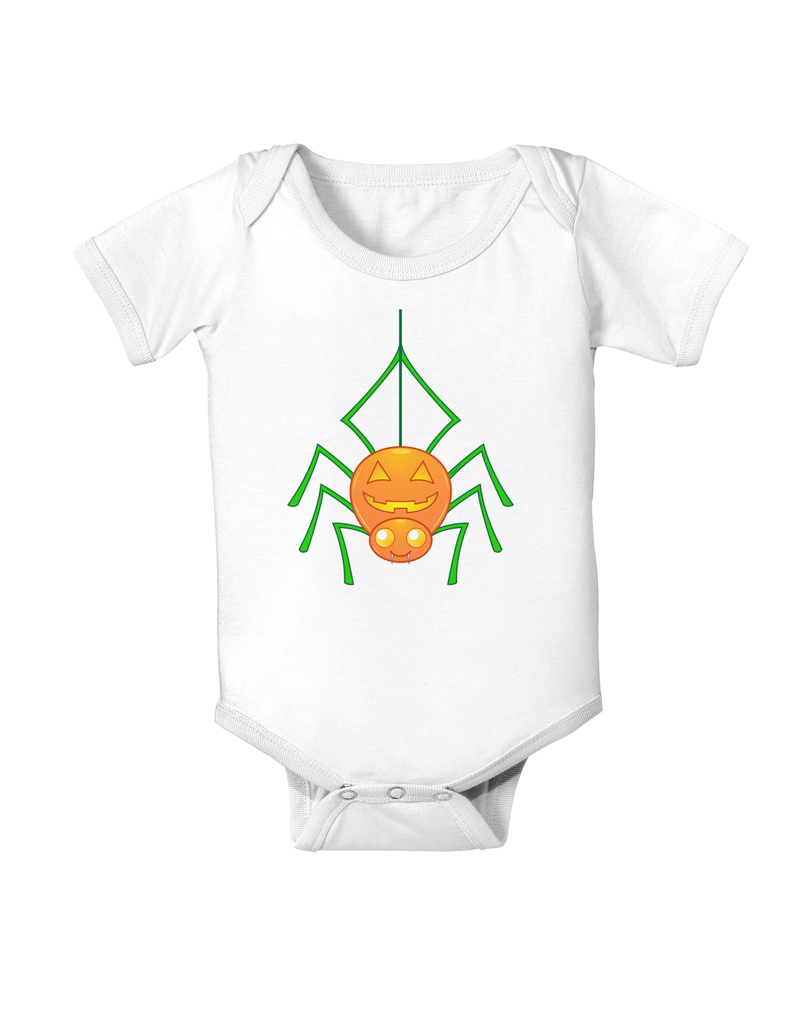 Cute Pumpkin Spider - Halloween Baby Romper Bodysuit-Baby Romper-TooLoud-White-06-Months-Davson Sales