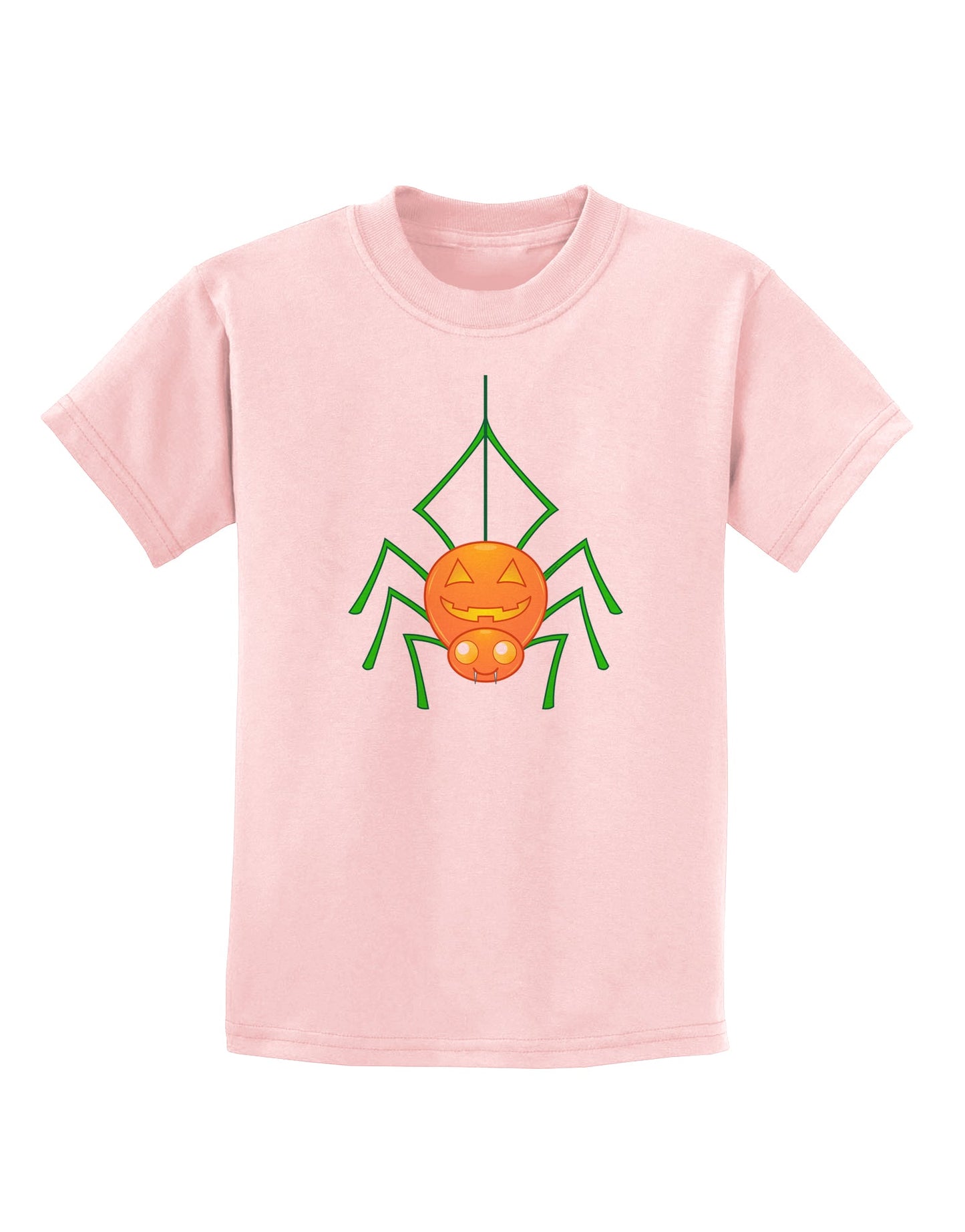 Cute Pumpkin Spider - Halloween Childrens T-Shirt-Childrens T-Shirt-TooLoud-PalePink-X-Small-Davson Sales