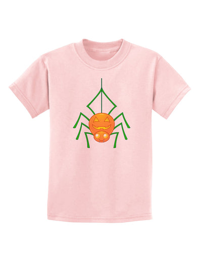Cute Pumpkin Spider - Halloween Childrens T-Shirt-Childrens T-Shirt-TooLoud-PalePink-X-Small-Davson Sales