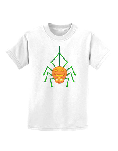 Cute Pumpkin Spider - Halloween Childrens T-Shirt-Childrens T-Shirt-TooLoud-White-X-Small-Davson Sales