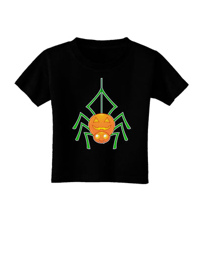 Cute Pumpkin Spider - Halloween Toddler T-Shirt Dark-Toddler T-Shirt-TooLoud-Black-06-Months-Davson Sales