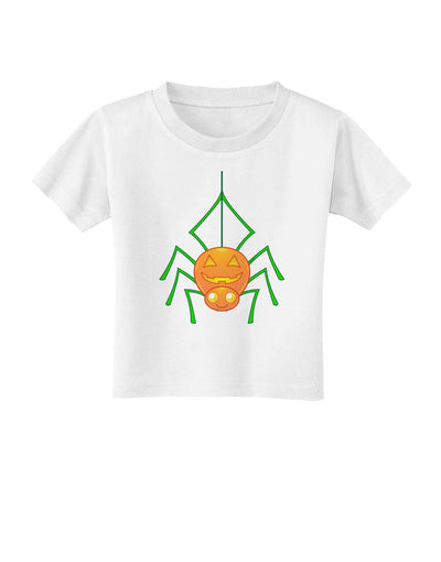 Cute Pumpkin Spider - Halloween Toddler T-Shirt-Toddler T-Shirt-TooLoud-White-2T-Davson Sales