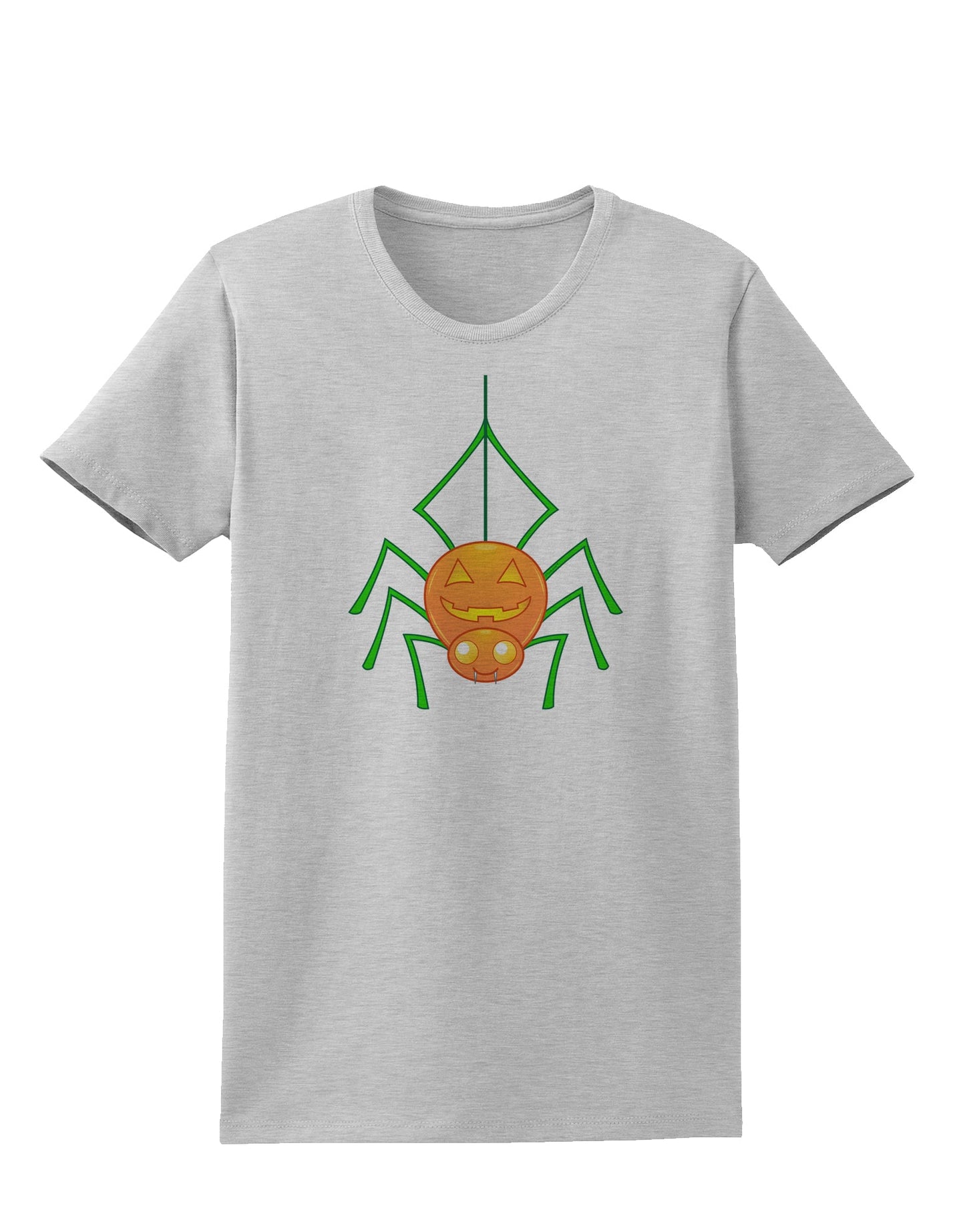 Cute Pumpkin Spider - Halloween Womens T-Shirt-Womens T-Shirt-TooLoud-AshGray-X-Small-Davson Sales