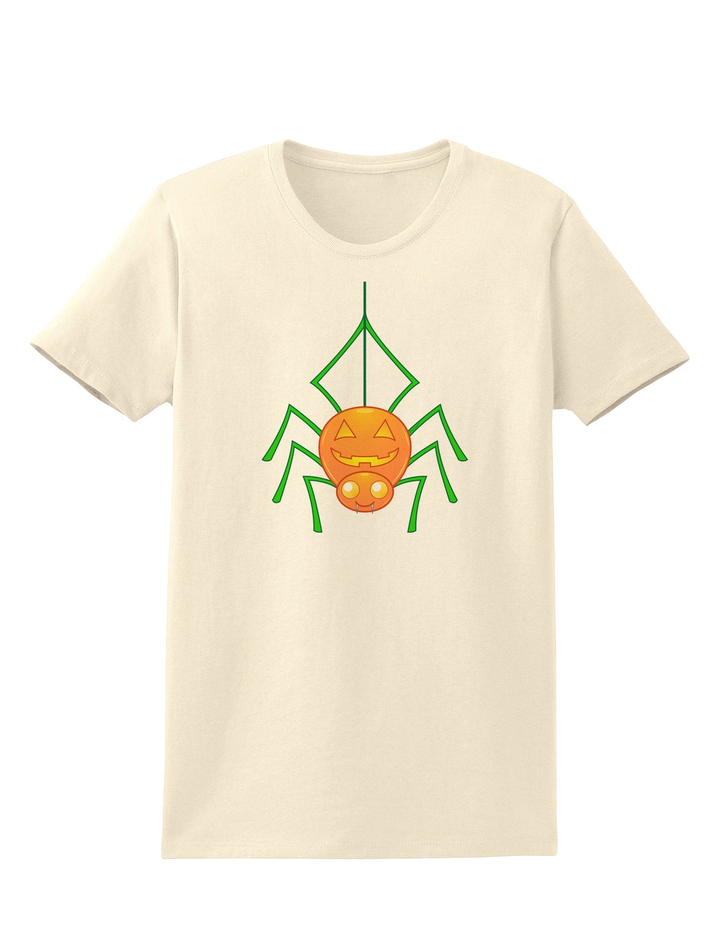 Cute Pumpkin Spider - Halloween Womens T-Shirt-Womens T-Shirt-TooLoud-Natural-X-Small-Davson Sales
