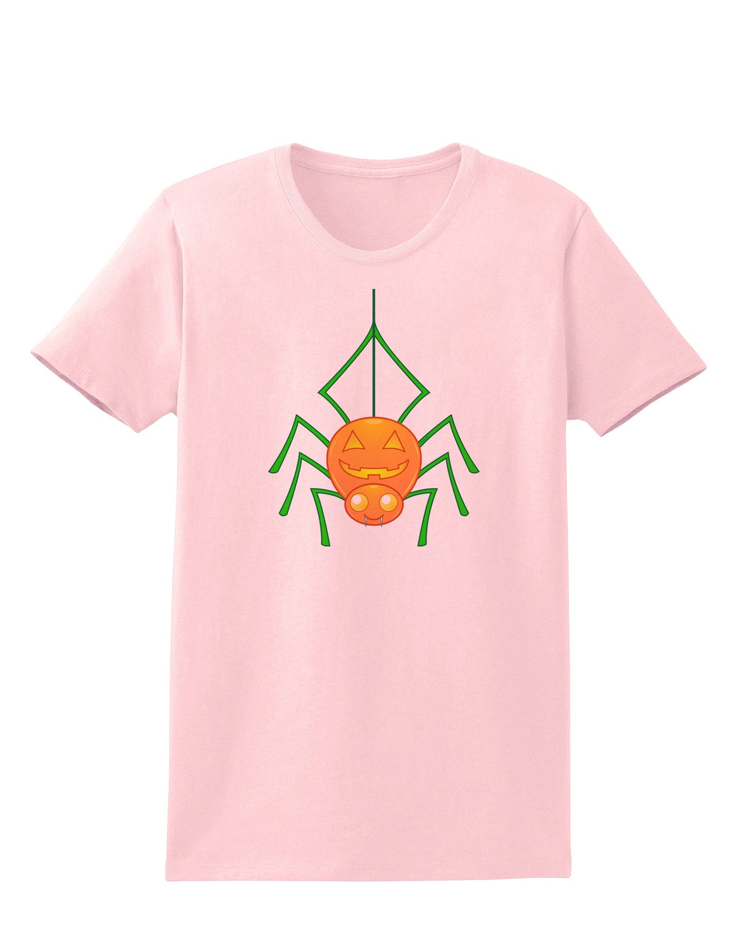 Cute Pumpkin Spider - Halloween Womens T-Shirt-Womens T-Shirt-TooLoud-PalePink-X-Small-Davson Sales