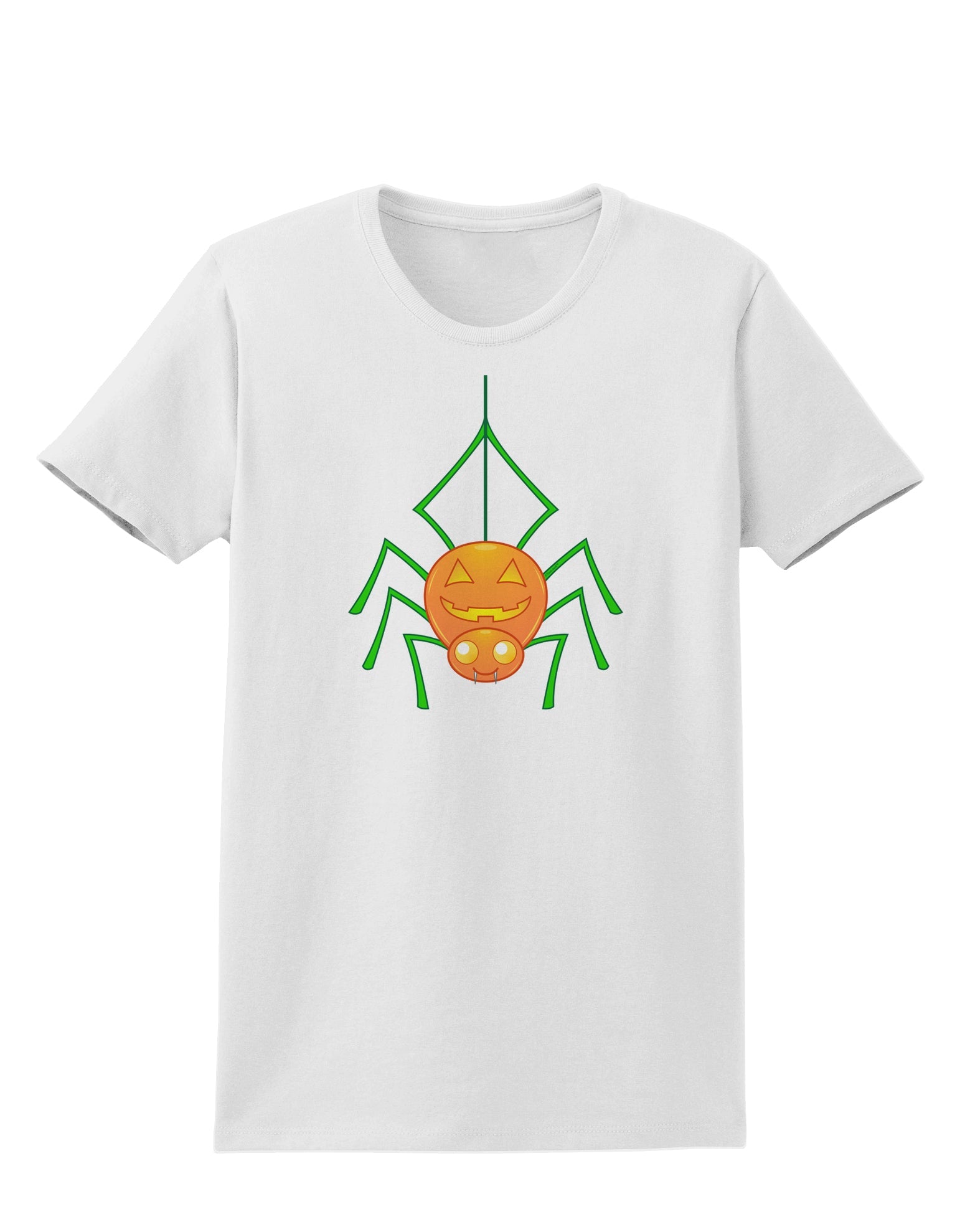 Cute Pumpkin Spider - Halloween Womens T-Shirt-Womens T-Shirt-TooLoud-White-X-Small-Davson Sales