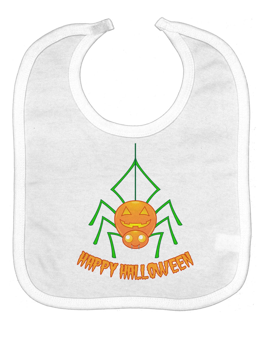 Cute Pumpkin Spider - Happy Halloween Baby Bib