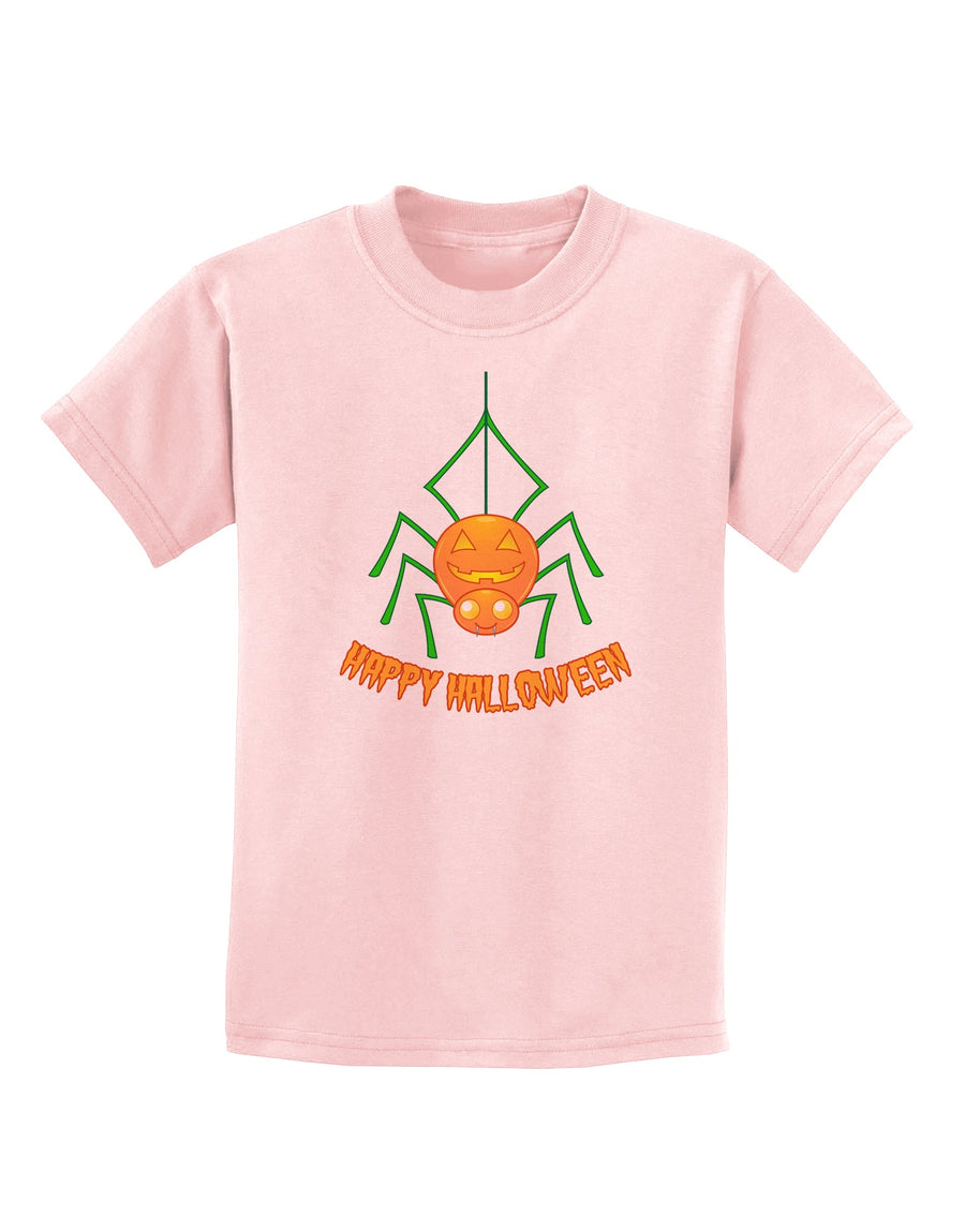 Cute Pumpkin Spider - Happy Halloween Childrens T-Shirt-Childrens T-Shirt-TooLoud-White-X-Small-Davson Sales