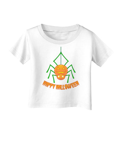 Cute Pumpkin Spider - Happy Halloween Infant T-Shirt-Infant T-Shirt-TooLoud-White-06-Months-Davson Sales