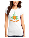 Cute Pumpkin Spider - Happy Halloween Juniors T-Shirt-Womens Juniors T-Shirt-TooLoud-White-Juniors Fitted XS-Davson Sales