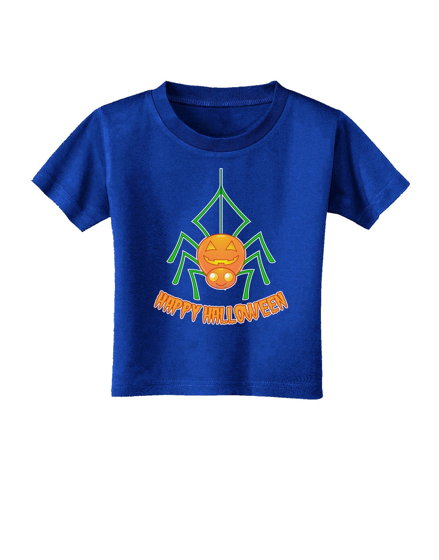 Cute Pumpkin Spider - Happy Halloween Toddler T-Shirt Dark-Toddler T-Shirt-TooLoud-Red-06-Months-Davson Sales