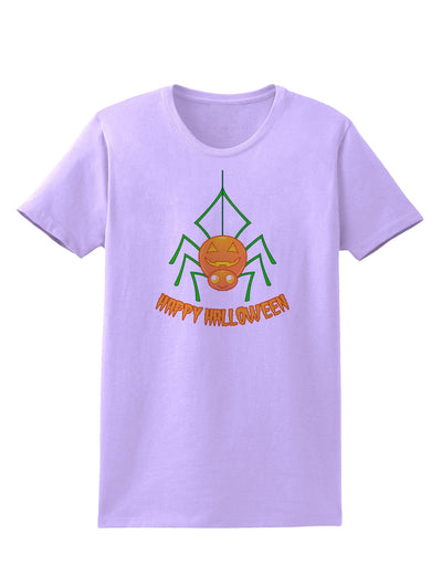 Cute Pumpkin Spider - Happy Halloween Womens T-Shirt-Womens T-Shirt-TooLoud-Lavender-X-Small-Davson Sales