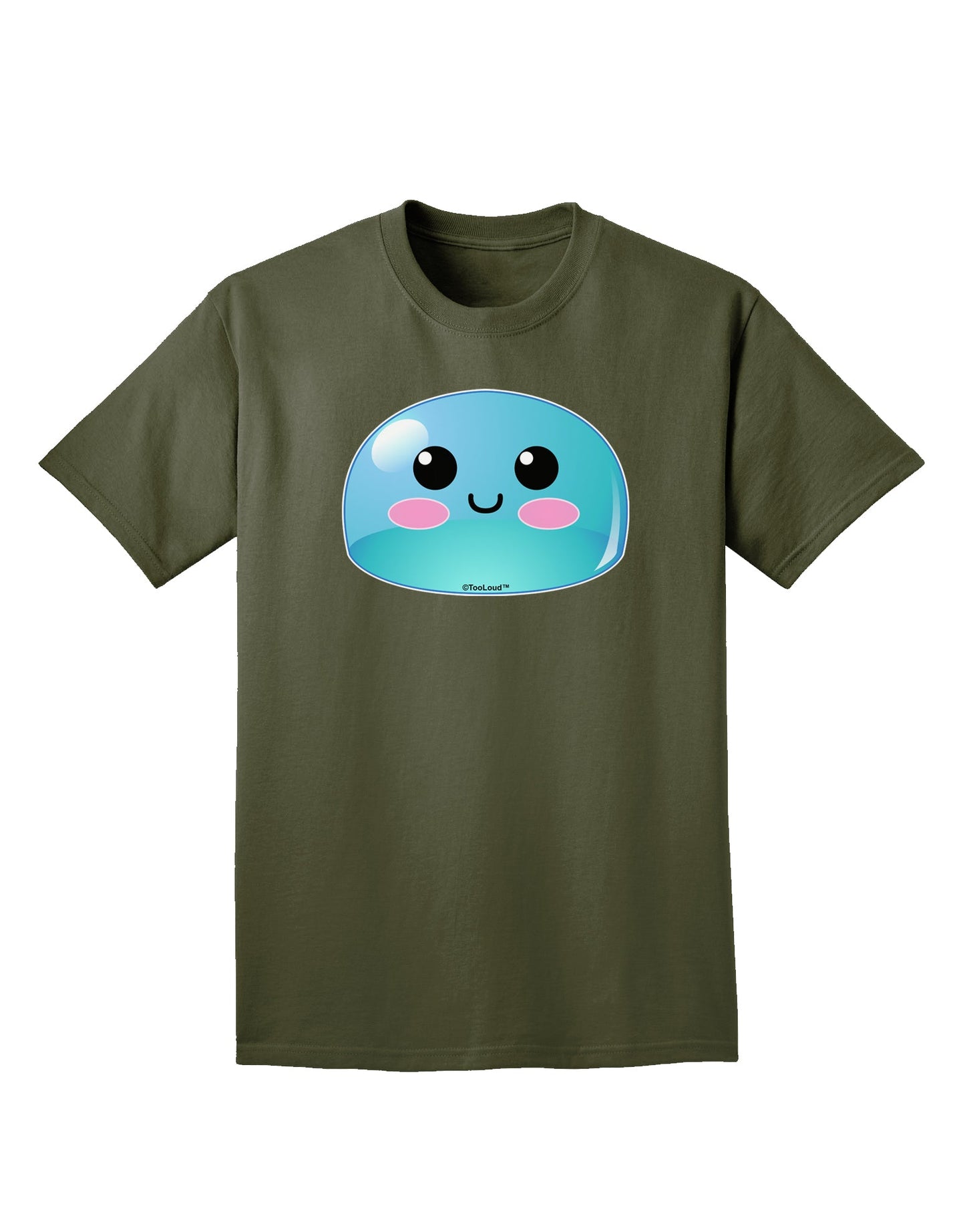 Cute RPG Slime - Blue Adult Dark T-Shirt by TooLoud-Mens T-Shirt-TooLoud-Military-Green-Small-Davson Sales