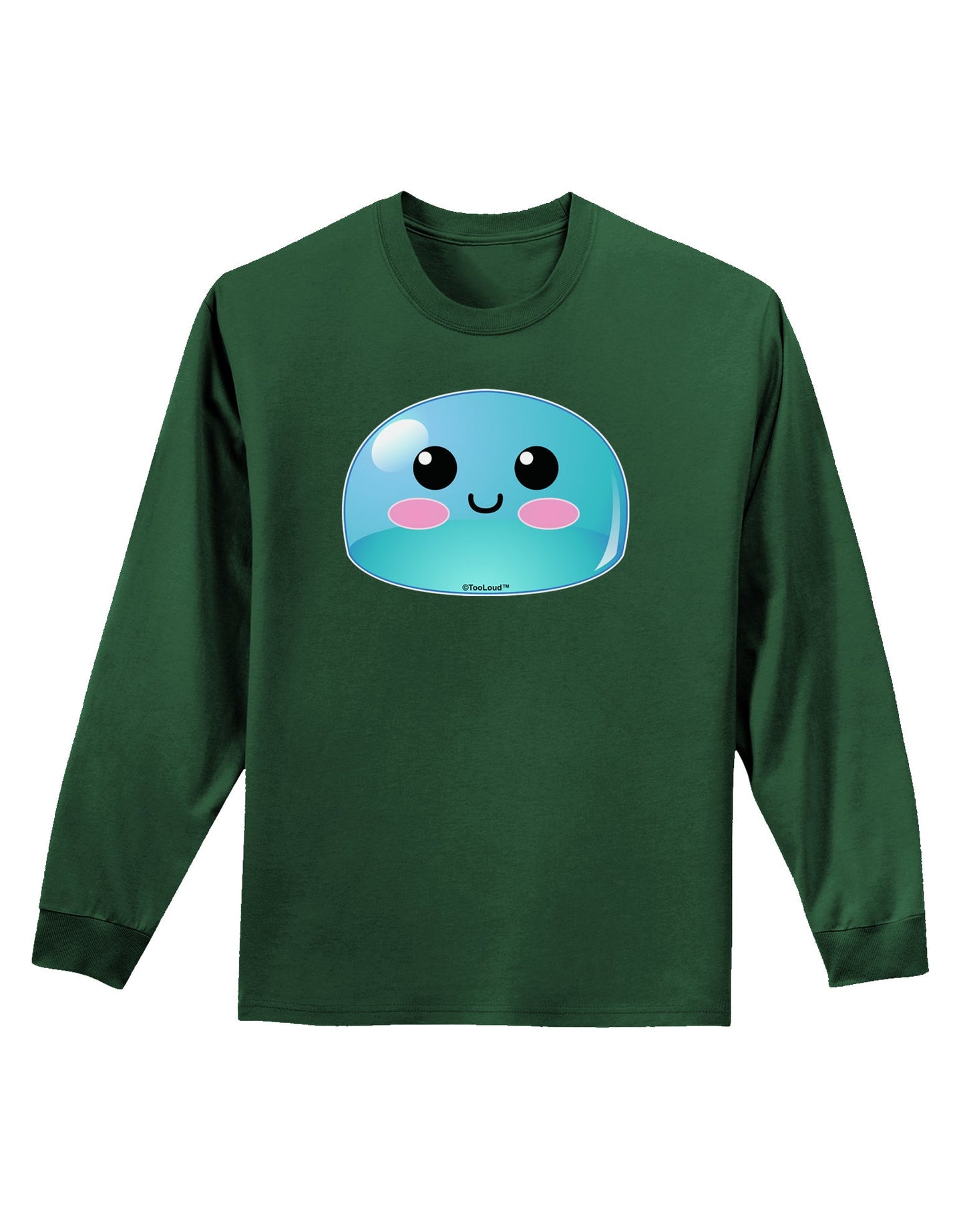 Cute RPG Slime - Blue Adult Long Sleeve Dark T-Shirt by TooLoud-TooLoud-Dark-Green-Small-Davson Sales